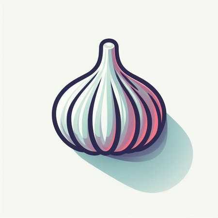 Garlic icon on white background. Vector illustration. Eps 10.のイラスト素材