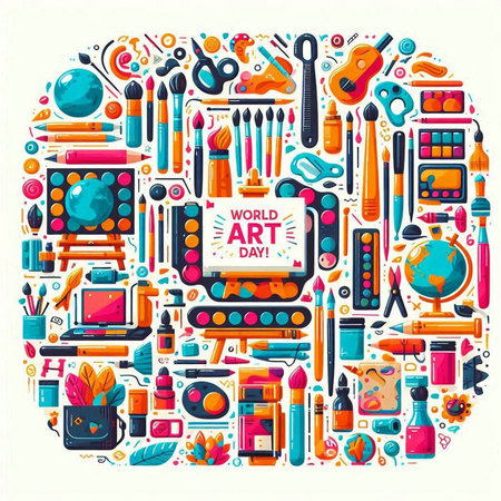 Back to school, education background with school supplies. Vector illustration.のイラスト素材