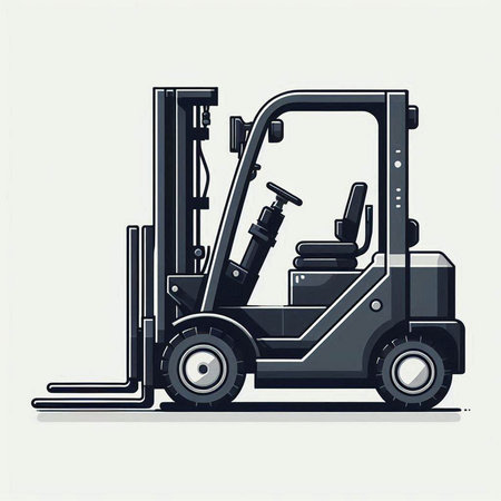 Forklift truck vector illustration. Isolated on white background.のイラスト素材