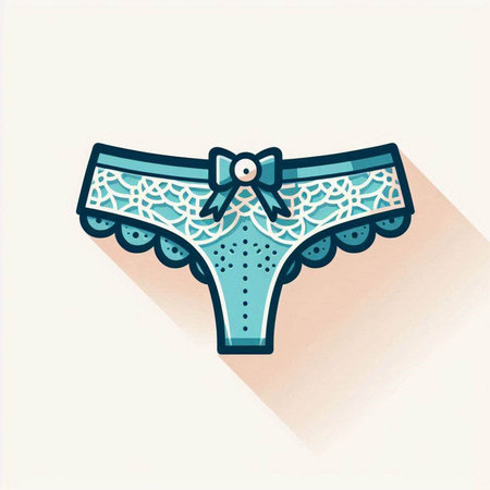 Women's panties with lace ornaments. Vector illustration in flat style.のイラスト素材