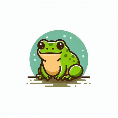 Frog icon. Vector illustration of a frog on white background.のイラスト素材