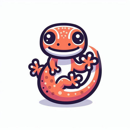 Cute cartoon lizard isolated on white background. Vector illustration for your designのイラスト素材