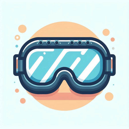 Ski goggles icon in flat style. Vector illustration for web design.のイラスト素材