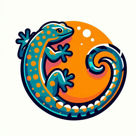 Lizard vector illustration. Cartoon style. Isolated on white background.のイラスト素材