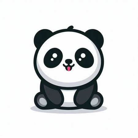 Cute panda cartoon character isolated on white background. Vector illustration.のイラスト素材