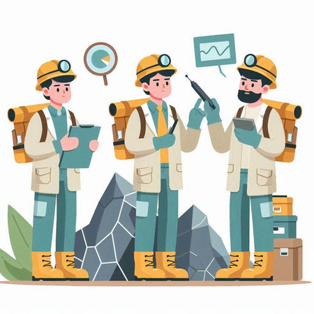 Hiking people with backpacks. Vector illustration in cartoon style.のイラスト素材