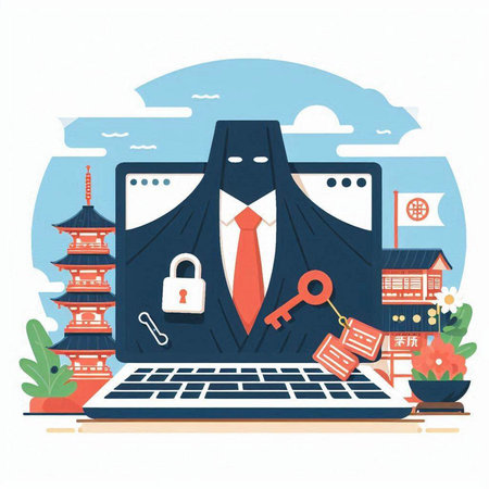 Internet security concept. Vector illustration in flat design style. Security system.のイラスト素材