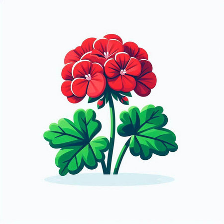 Geranium flower isolated on white background. Hand drawn vector illustration.のイラスト素材