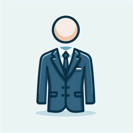 Businessman in a suit. Vector illustration in flat design style.のイラスト素材