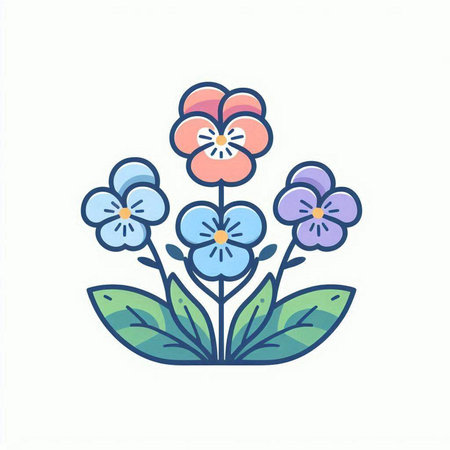 Flower icon on white background. Vector illustration. Flat style.のイラスト素材