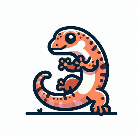 Cute chameleon on a white background. Vector illustration.のイラスト素材