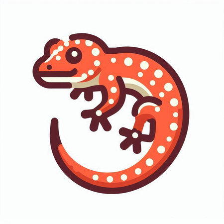 Cute colorful gecko. Vector illustration isolated on white background.のイラスト素材