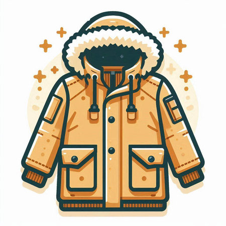 Winter jacket. Vector illustration. Isolated on a white background.のイラスト素材