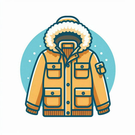 Winter jacket icon. Vector illustration in trendy flat style. EPS 10のイラスト素材
