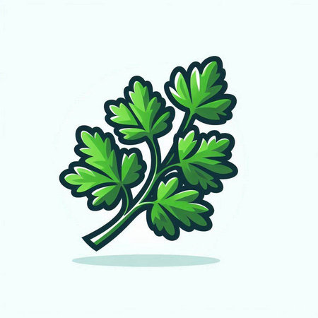 Parsley icon, vector illustration. Flat design style with shadow.のイラスト素材