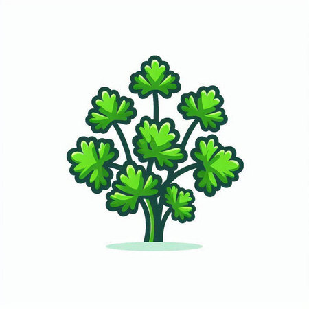 Vector illustration of a green tree isolated on white background. Cartoon style.のイラスト素材
