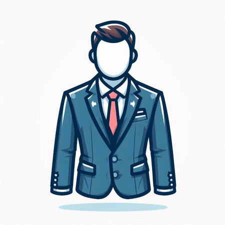 Businessman in suit. Vector illustration of a businessman in suit.のイラスト素材