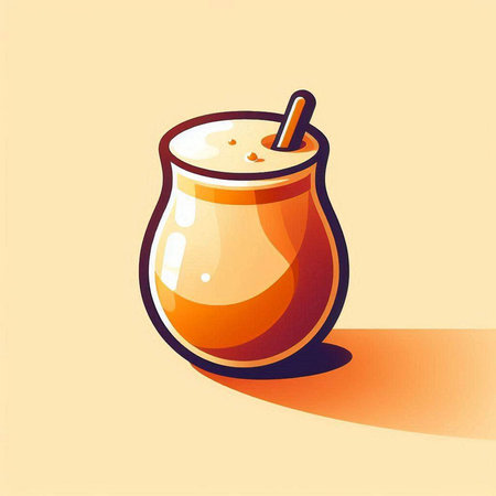 Cocktail with straw in cartoon style. Vector illustration for your designのイラスト素材