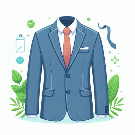Illustration of a man in a business suit with a tie. Vector illustrationのイラスト素材