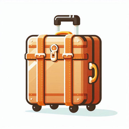 Suitcase isolated on white background. Vector illustration. Eps 10.のイラスト素材