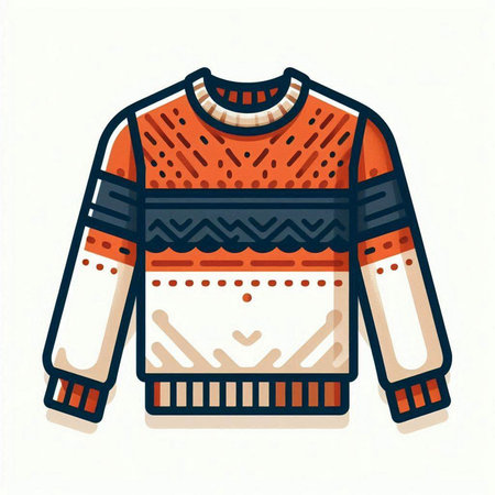 Winter sweater isolated on white background. Vector illustration in flat style.のイラスト素材