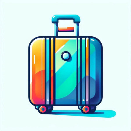 Suitcase icon on blue background. Vector illustration for your designのイラスト素材