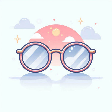 Retro glasses icon. Vector illustration of eyeglasses icon.のイラスト素材