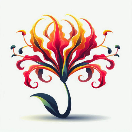 abstract colorful flower on a white background, vector illustration eps10のイラスト素材