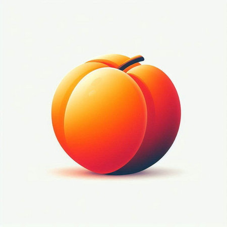 peach on a white background. 3d illustration of a fruitのイラスト素材