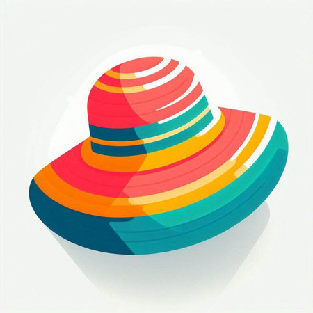 Colorful hat isolated on white background. Vector illustration. Eps 10のイラスト素材