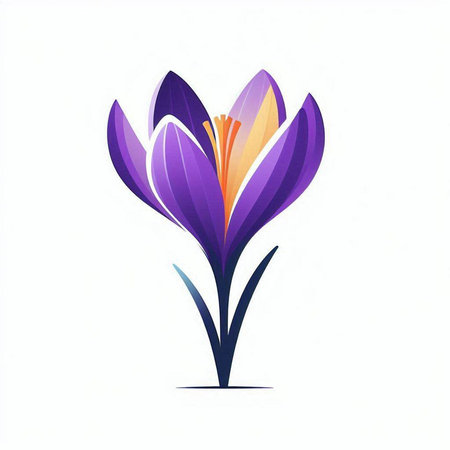 Crocuses on a white background. Vector illustration for your designのイラスト素材