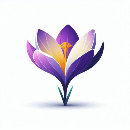 Beautiful spring crocus flower isolated on white background. Vector illustration.のイラスト素材