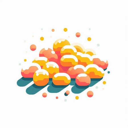Abstract colorful cloud on white background. Vector illustration in flat style.のイラスト素材