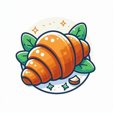 Croissant icon. Vector illustration of a croissant.のイラスト素材