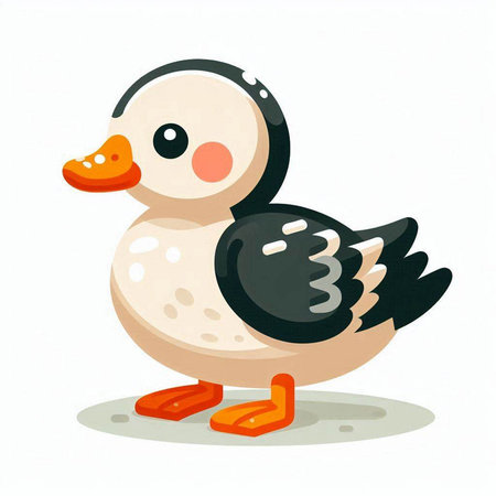 Duck cartoon vector illustration isolated on white background. Cute watercolor duck.のイラスト素材