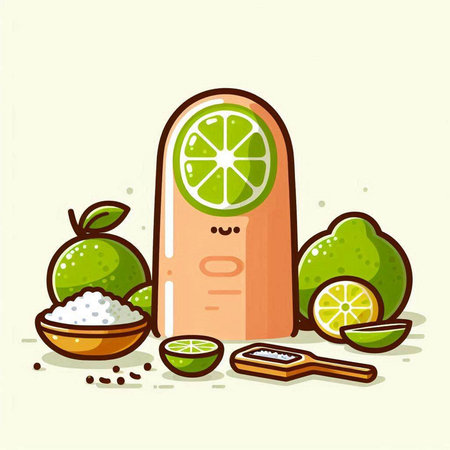 Citrus fruit. Lemonade. Vector illustration in cartoon style.のイラスト素材