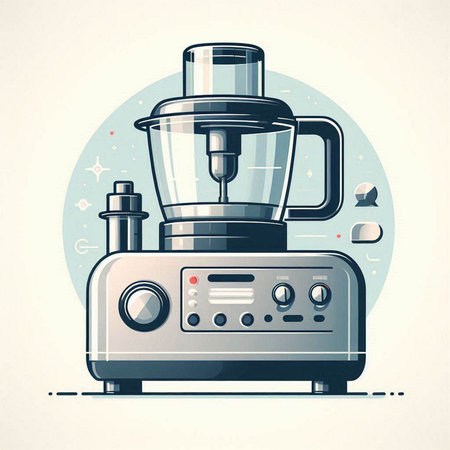 Vector illustration of a blender in flat style. Blender for making smoothies.のイラスト素材