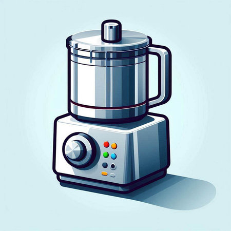 Illustration of a blender on a blue background. Vector illustration.のイラスト素材