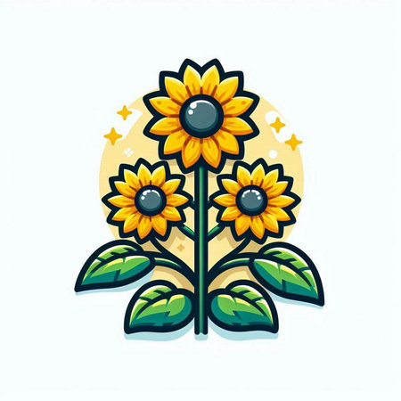 Sunflower vector icon. Sunflower vector icon. Sunflower vector icon. Sunflower vector iconのイラスト素材