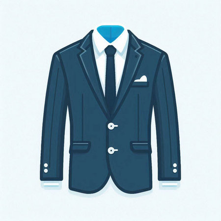 Blue business suit on a white background. Vector illustration. Eps 10.のイラスト素材