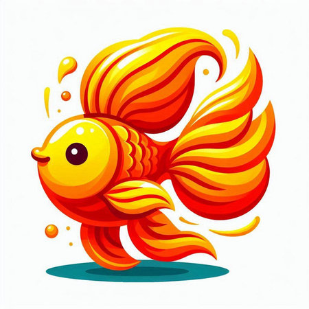 Goldfish. Vector illustration. Isolated on a white background.のイラスト素材