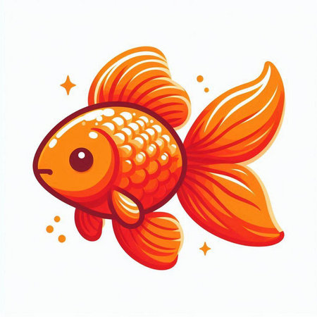 Goldfish isolated on white background. Vector illustration. Eps 10.のイラスト素材