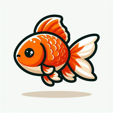 Cartoon goldfish isolated on white background. Vector illustration for your designのイラスト素材