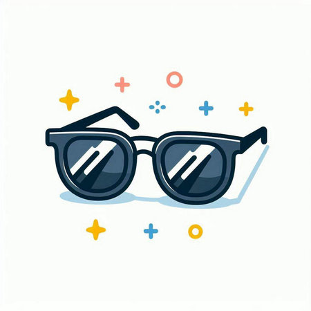 Sunglasses icon on white background. Vector illustration in flat style.のイラスト素材