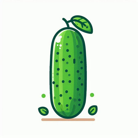 Cucumber icon isolated on white background. Cucumber vector illustrationのイラスト素材