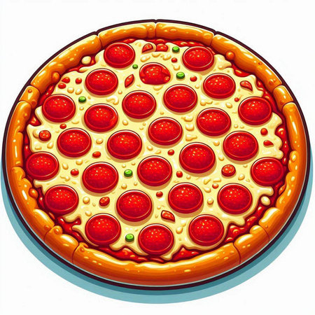 Pizza on white background. 3d rendering. Computer digital drawing.のイラスト素材