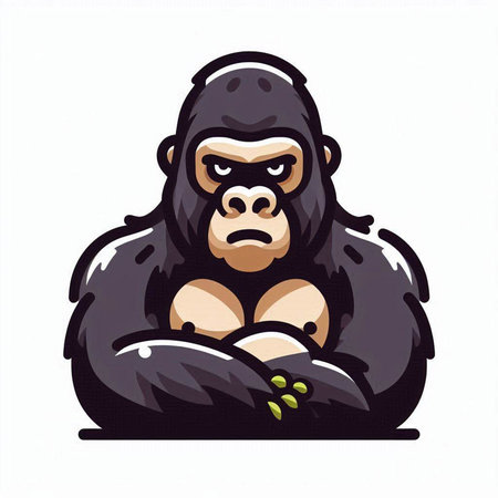 Gorilla vector illustration. Isolated gorilla on white background.のイラスト素材