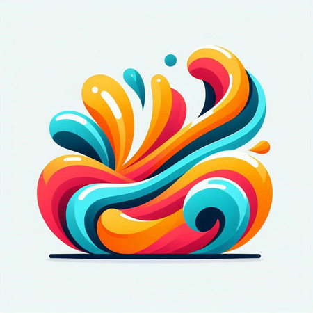 abstract colorful water splash on white background, vector illustration eps10のイラスト素材