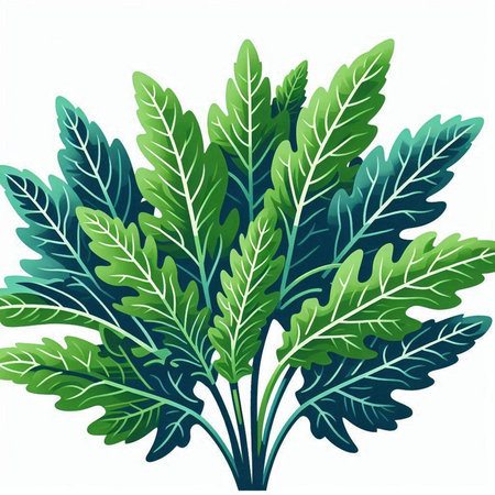 Green leaves on a white background. Vector illustration. Eps 10.のイラスト素材