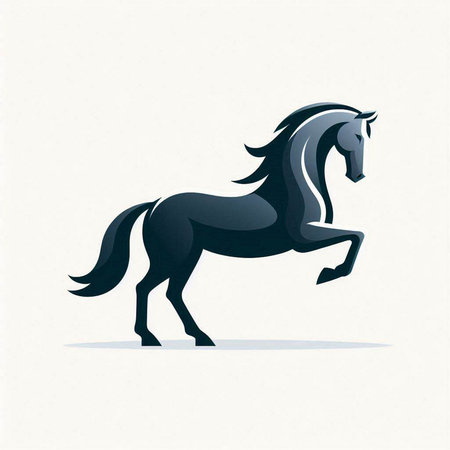 Horse silhouette on a white background. Vector illustration for your designのイラスト素材